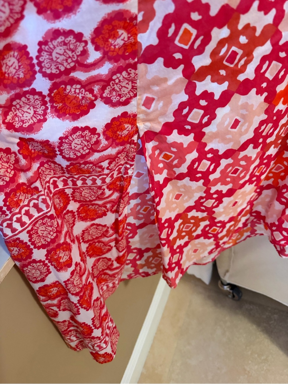 Colorful Pink & Orange Printed Midi Dress - Picture 4 of 7